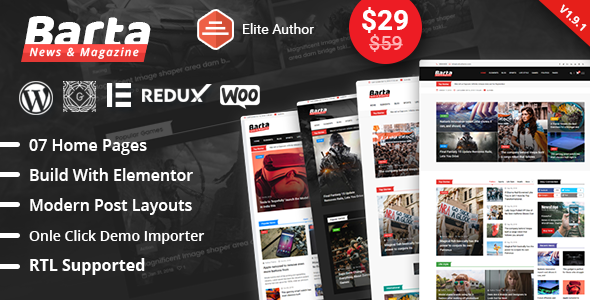 Barta v2.0.3 - News & Magazine WordPress Theme