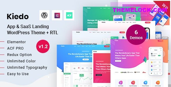 Kiedo v1.8 - App & SaaS Landing WordPress Theme