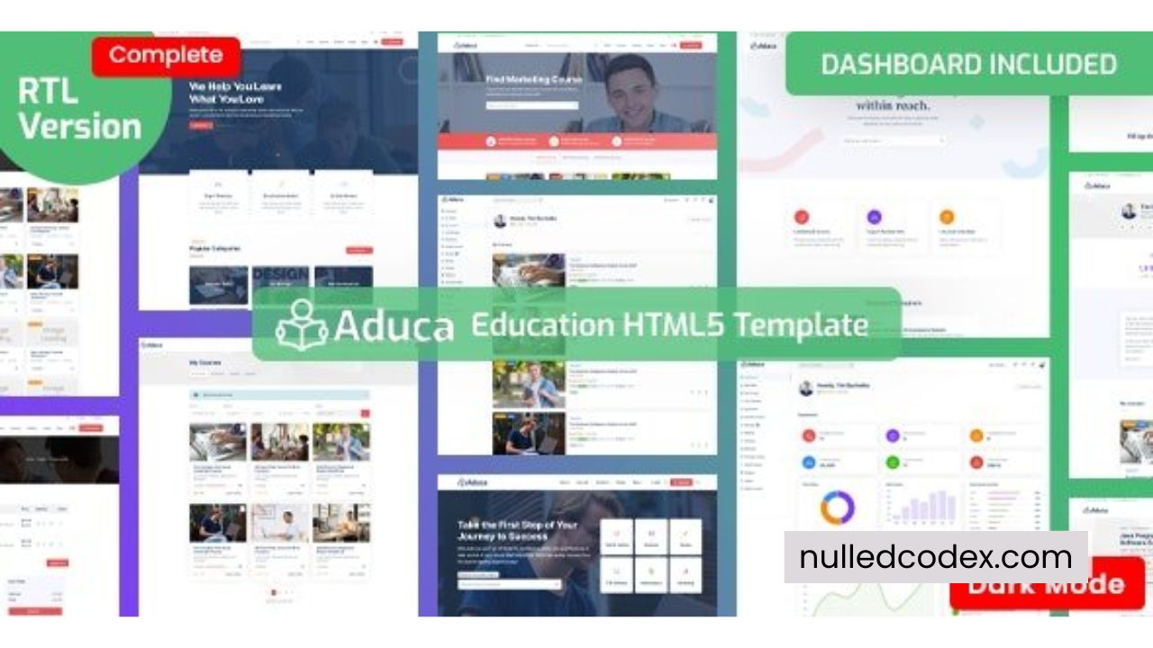 Aduca - Education HTML Template with Dashboard