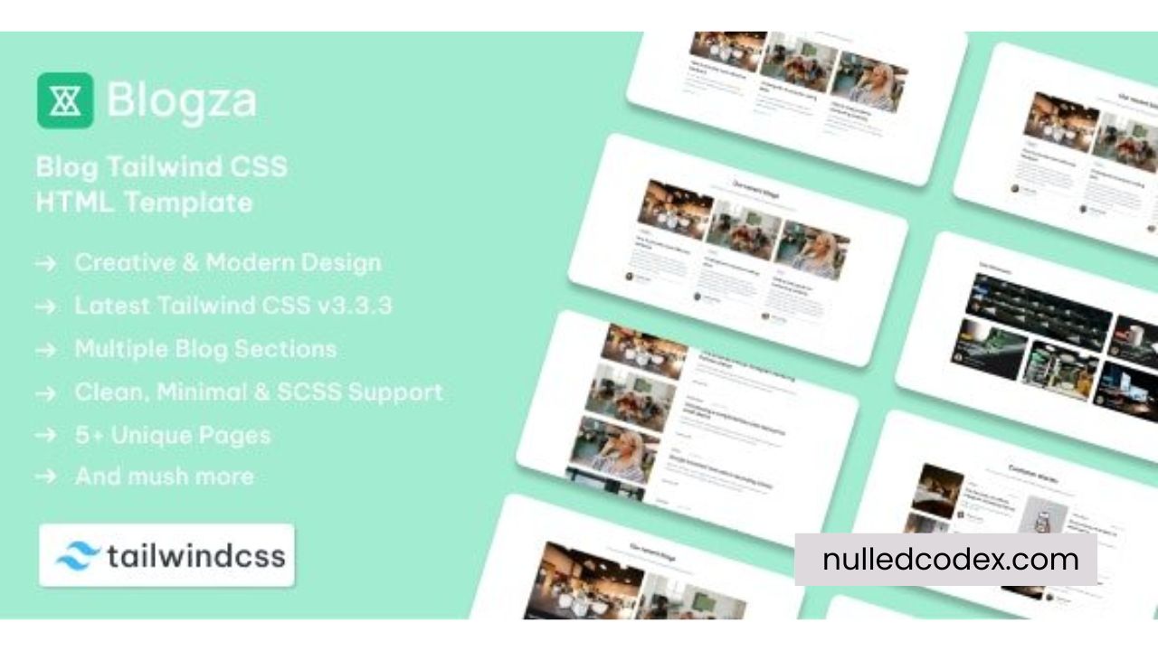 Blogza - Blog Page Tailwind CSS 3 HTML Template