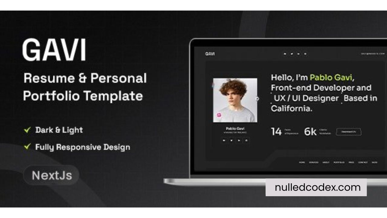 Gavi - Personal Portfolio Resume Nextjs Template