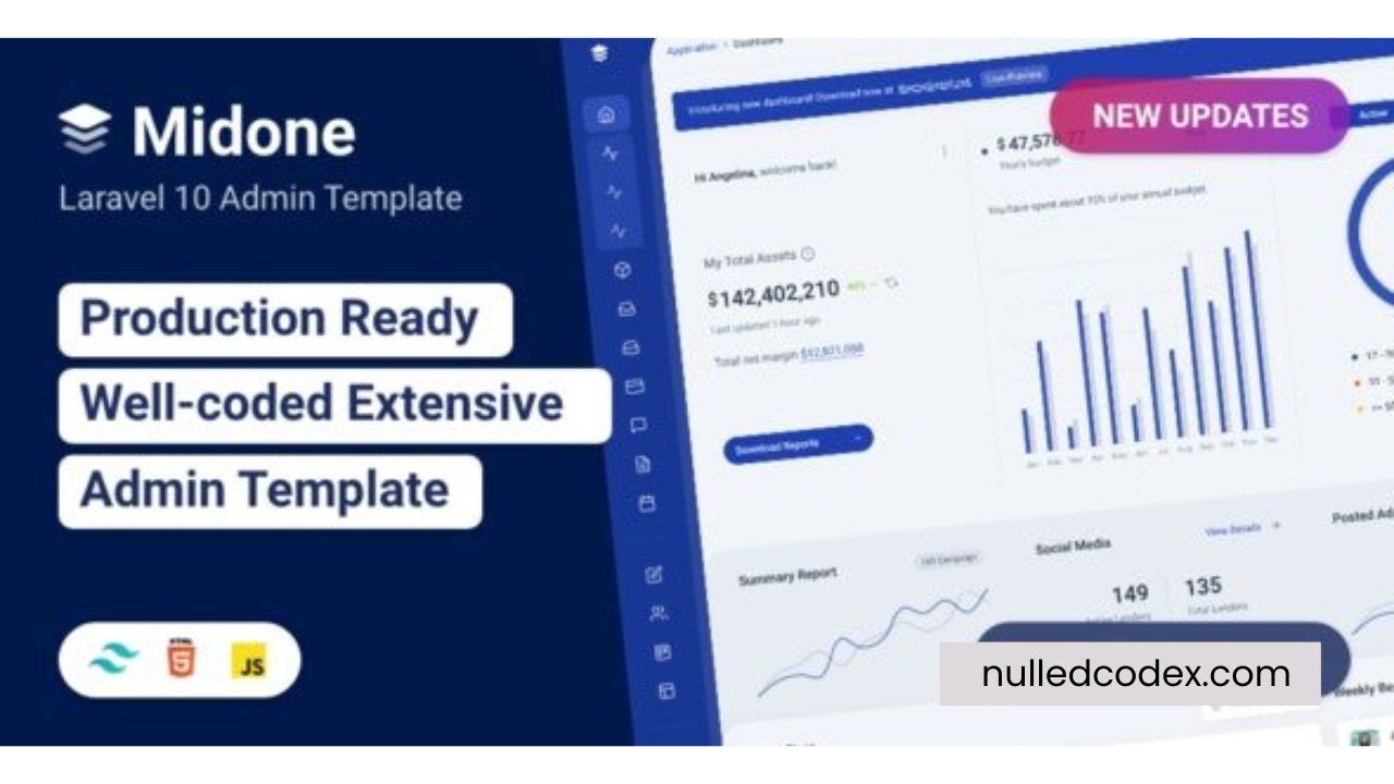 Midone v5.0.3 - Laravel 10 Admin Dashboard Template + HTML Version