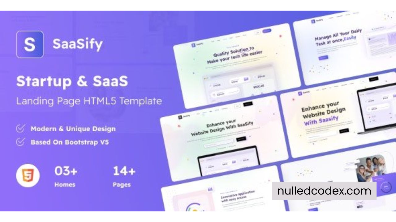 Saasify - Startup & SaaS Landing Page HTML5 Template