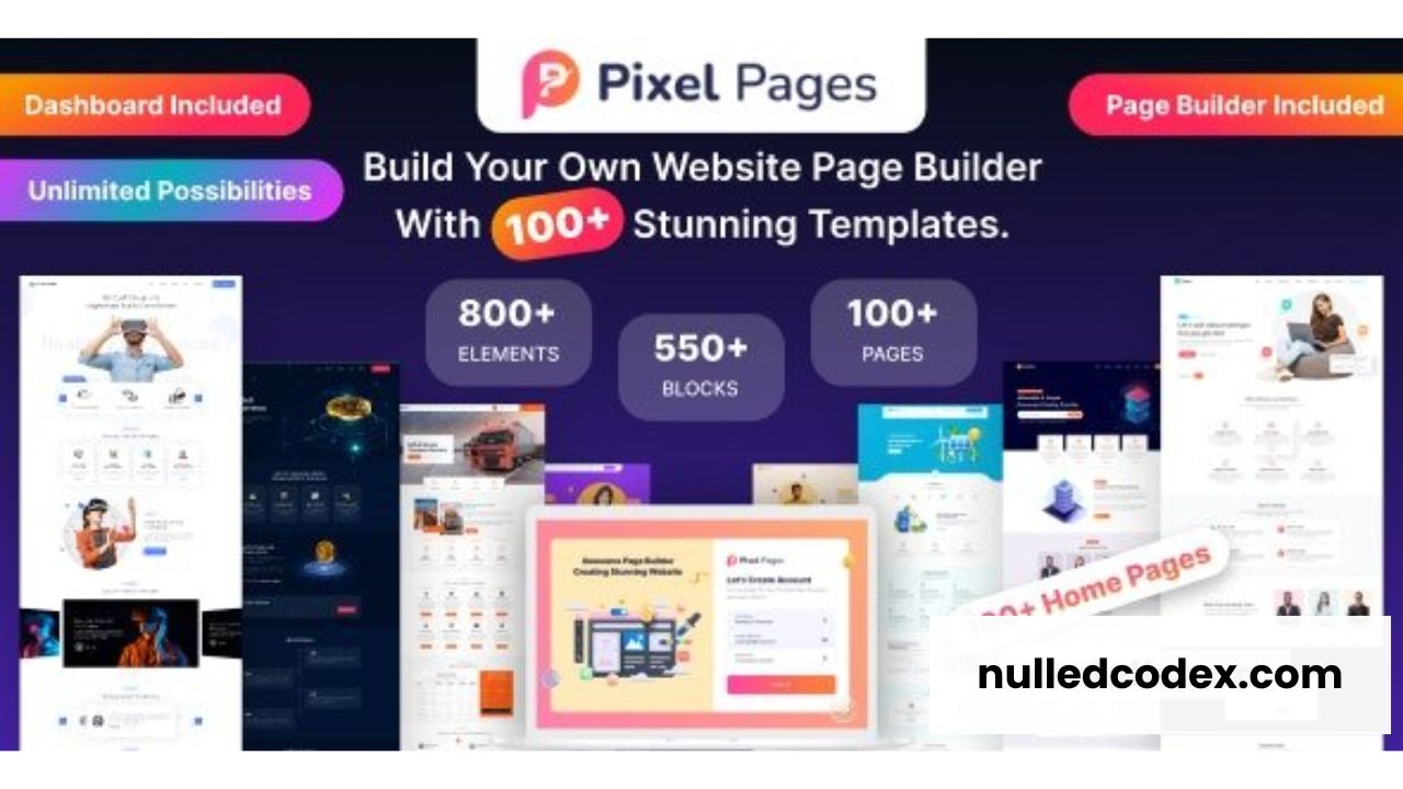 PixelPages v1.0.6 - SAAS Application Website Builder for HTML Template