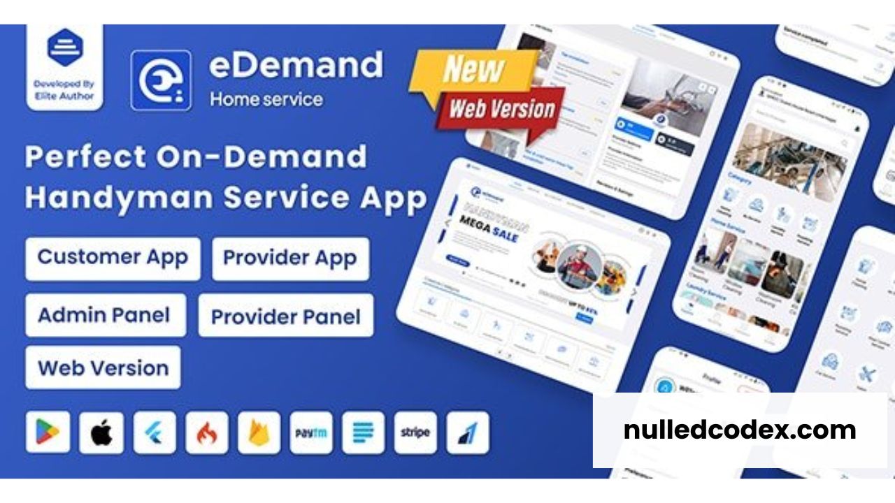 eDemand v2.5.0 - Multi Vendor On Demand Handy Services - nulled